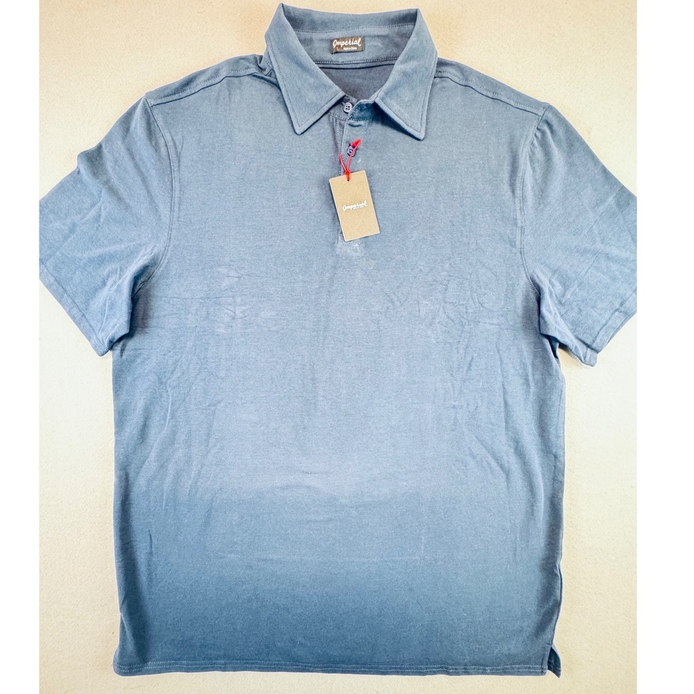 Imperial Mens Organic Cotton Short Sleeve Polo Shirt B Navy Large NWT